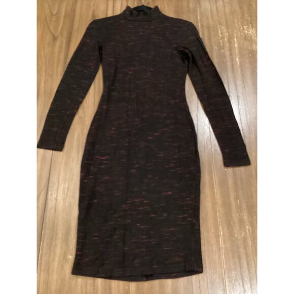 Reiss 1971 Dora HIGH-NECK JERSEY DRESS long sleeve classy knee length bodycon 4 - Picture 8 of 13